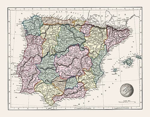 Spain Portugal - Arrowsmith 1825 Art Print