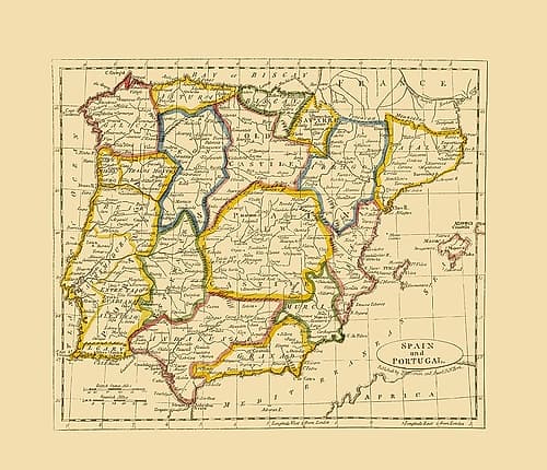 Spain Portugal - Seaman 1821 Art Print