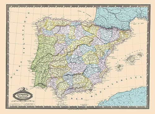 Spain Portugal - Garnier 1862 Art Print