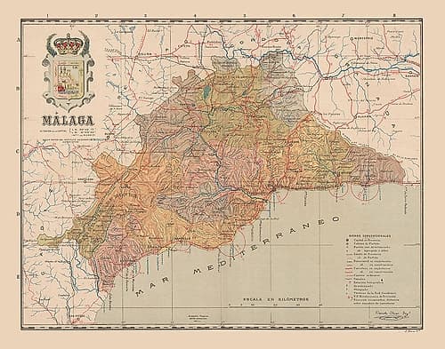 Malaga Spain Europe - Martin 1911 Art Print