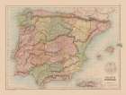 Spain Portugal - Black 1867 Art Print