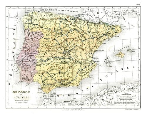 Spain Portugal - Cortambert 1880 Art Print