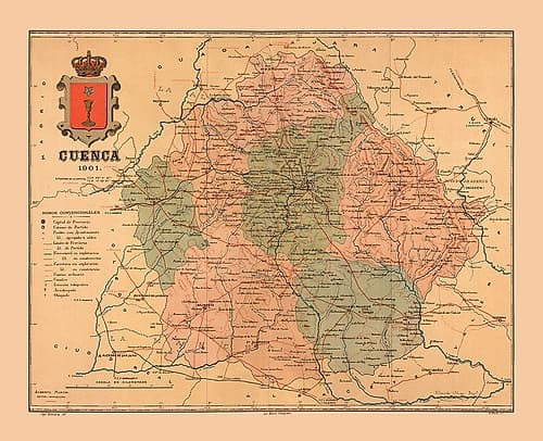 Cuenca Spain 1901 - Martine 1904 Vintage Print