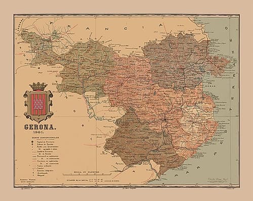 Girona Spain 1901 - Martine 1904 Art Print