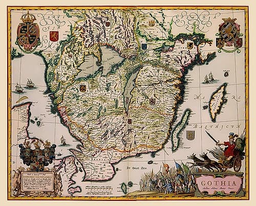 Southern Sweden - Blaeu 1662 Art Print