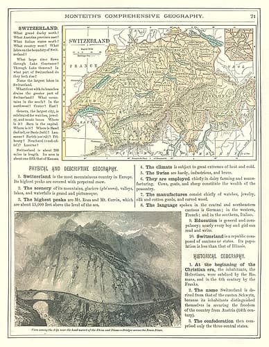 Switzerland - Monteith 1882 Art Print
