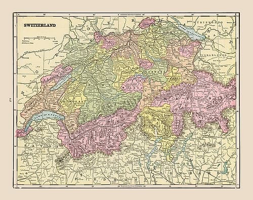 Switzerland - Cram 1892 Art Print
