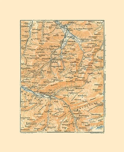 Muotathal Region Switzerland - Baedeker 1921 Art Print