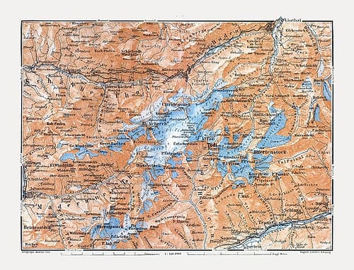 Bifertenstock Region Switzerland - Baedeker 1921 Vintage Print