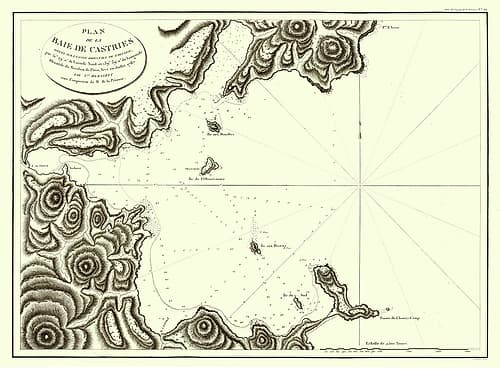 Plan Baie de Castries Russia Asia - Bernizet 1787 Art Print