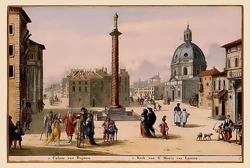 Trajan Column Rome Italy - Visscher 1681 Classical Print