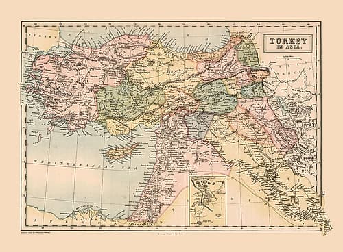 Asia Turkey - Black 1867 Art Print