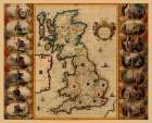 England Scotland Wales - Blaeu 1645 Vintage Print