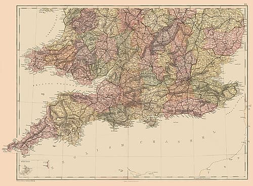 United Kingdom - Black 1867 Vintage Print