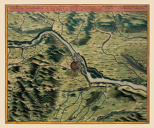 Vienna Austria Panoramic - Visscher 1683 Art Print