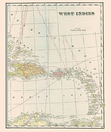 West Indies - Cram 1898 Art Print