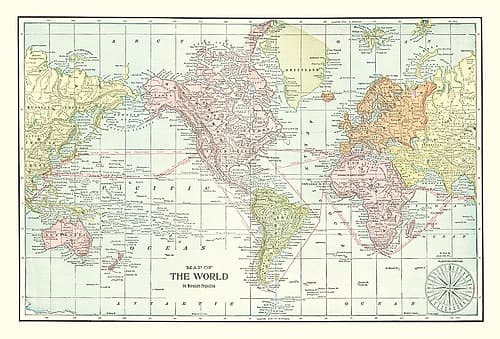 World - Cram 1898 Art Print