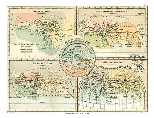 Ancient Geographical Systems - Cortambert 1880 Art Print