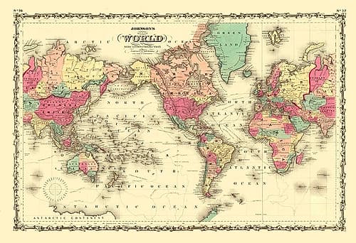 Mercator Projection - Johnson Art Print
