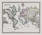 Mercator Projection - Longman 1829 Art Print