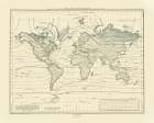 World Isothermal Curves - Perthes 1838 Art Print