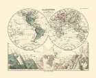 World Hemispheres - Santini 1794 Vintage Print