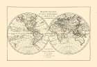 World Hemispheres - Santini 1794 Art Print