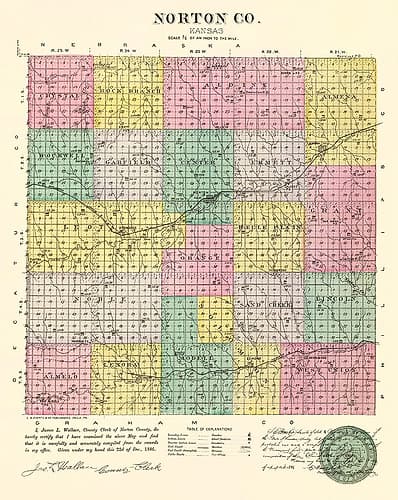 Norton Kansas - Everts 1887 Vintage Print