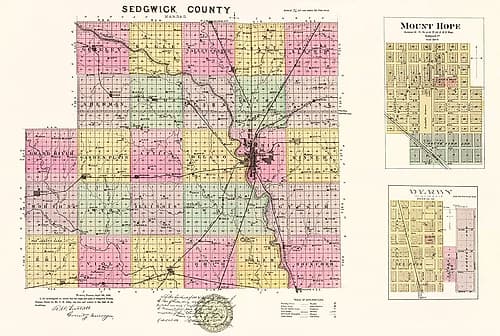 Sedgwick Kansas - Everts 1887 Vintage Print