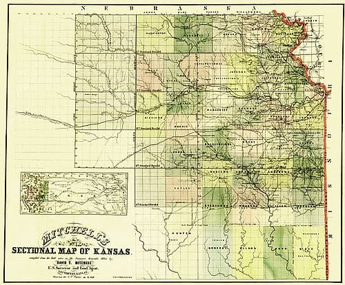 Kansas - Mitchell 1859 Vintage Print