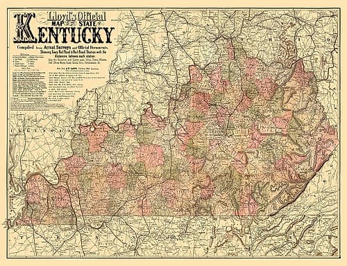 Kentucky - Lloyd 1862 Vintage Print