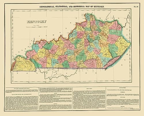 Kentucky - Carey 1822 Vintage Print