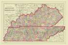 Kentucky, Tennessee Counties - Mitchell 1879 Art Print