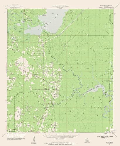Buckeye Louisiana Quad - USGS 1959 Vintage Print