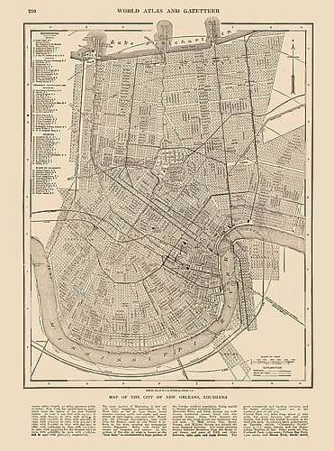New Orleans  Louisiana - Reynold 1921 Vintage Print