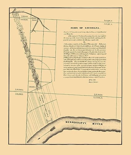 St James Louisiana - Cobb 1835 Vintage Print
