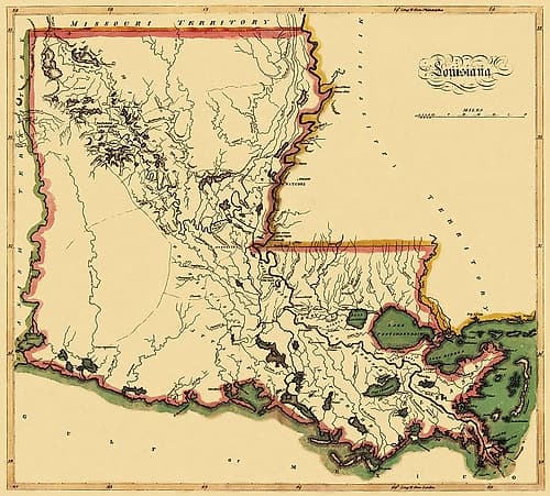 Louisiana - 1814 Vintage Print