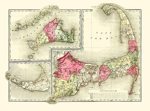 Barnstable Massachusetts - Walling 1871 Vintage Print