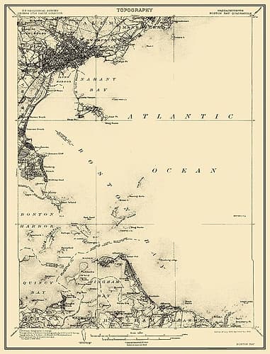 Boston Bay Massachusetts Quad - USGS 1903 Vintage Print