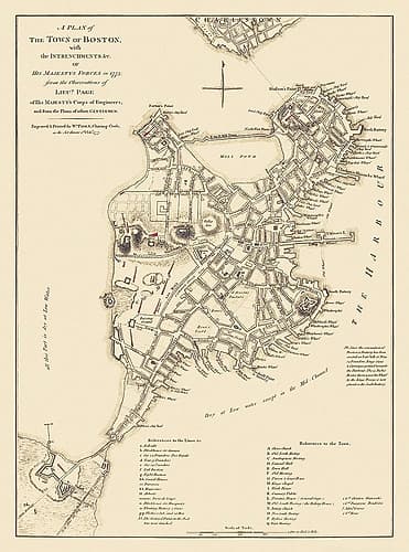 Boston Massachusetts - His Majestys Corps 1775 Vintage Print