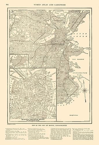 Boston  Massachusetts - Reynold 1921 Vintage Print
