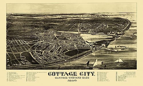 Cottage City Marthas Vinyard Massachusetts Vintage Print