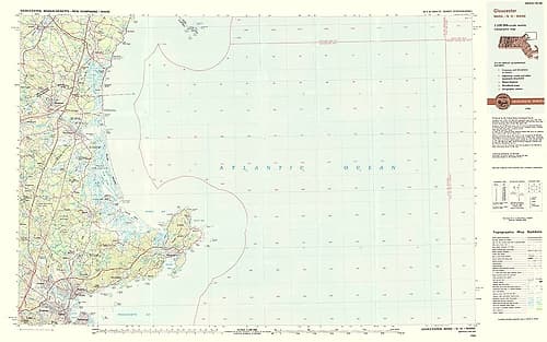Gloucester Massachusetts Quad - USGS 1984 Vintage Print