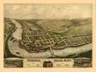 Turners Falls Massachusetts - Vogt 1877 Vintage Print