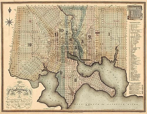 Baltimore Maryland - Lucas 1822 Vintage Print