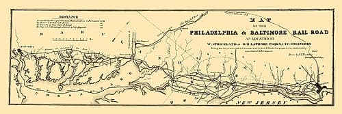 Philadelphia and Baltimore Railroad 1853 Vintage Print