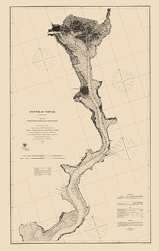 Potomac River Sheet - USCS 1864 Vintage Print