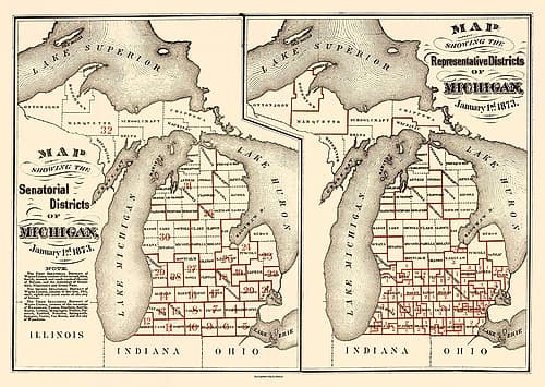 Michigan Senatorial, Representative - Calvart Vintage Print