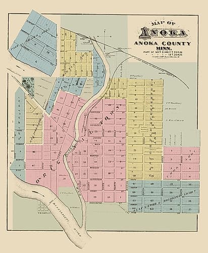 Anoka Minnesota - Andreas 1874 Vintage Print