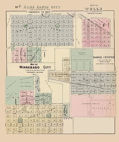 Blue Earth City Minnesota - Andreas 1874 Vintage Print